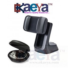 OkaeYa- Cup Base Car Windshield Phone holder with Multi Purpose Round Earphone Carrying Case 